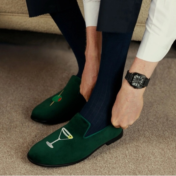 May Anthony Conifer Black Velvet Christmas Tree Loafers Handmade US Men’s 8 New main image 6